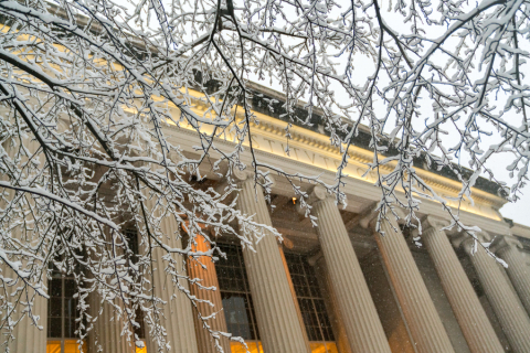 MIT in the snow (Credit: Lillie Paquette).