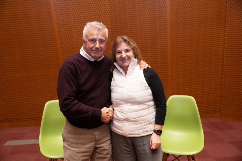 IOC VP Juan Antonio Samaranch with Daniela Rus, Director of CSAIL and MIT EECS Professor, after their fireside chat about how AI could enhance the Olympic Games (Credit: Mike Grimmett/MIT CSAIL).